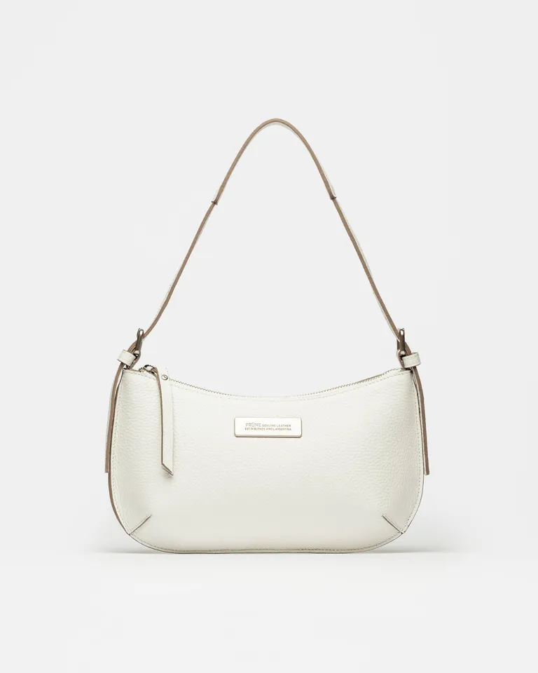 Cartera al hombro de cuero graneado para mujer, un básico atemporal y versátil de Prüne en Bolsos y Carteras para argentina