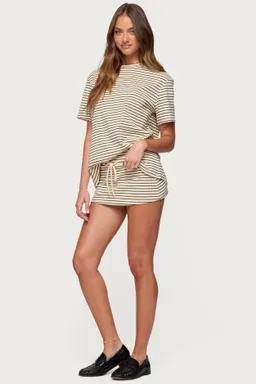 Mini falda pantalón rayada brena de Edikted en Shorts para argentina