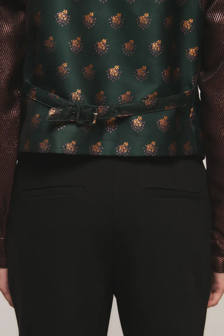 Chaleco de vestir con diseño floral y ajuste trasero mediante hebilla de Kosiuko en Chalecos para argentina