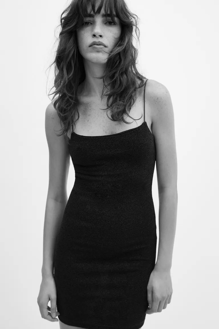 Vestido tirantes lúrex entallado de Mango en Vestidos para argentina