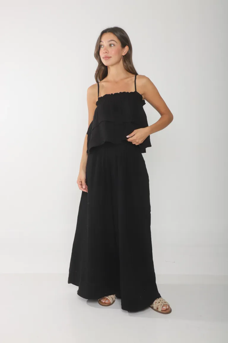 Pantalón amplio de baby cotton con elástico y tiras de ajuste en la cintura de Belle en Pantalones para argentina