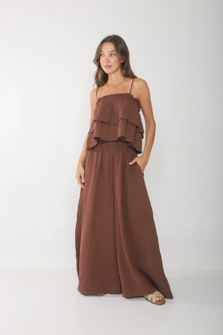 Pantalón amplio de baby cotton con elástico y tiras de ajuste en la cintura de Belle en Pantalones para argentina