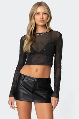 Top marly transparente lentejuelas de Edikted en Tops para argentina