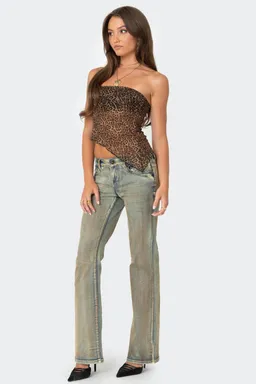 Top tubo mesh traslúcida leopardo de Edikted en Tops para argentina