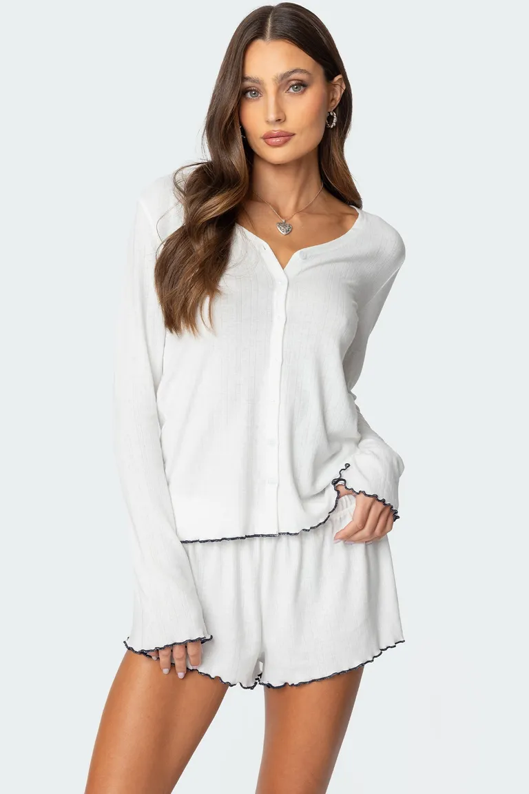 Top pointelle abotonado chelsey de Edikted en Blusas para argentina
