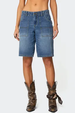 Bermudas jean tiro bajo tris de Edikted en Shorts para argentina