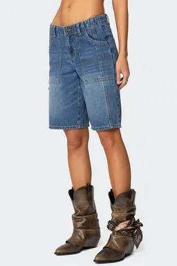 Bermudas jean tiro bajo tris de Edikted en Shorts para argentina