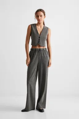 Pantalón wideleg texturizado de Mango Teen en Pantalones para argentina