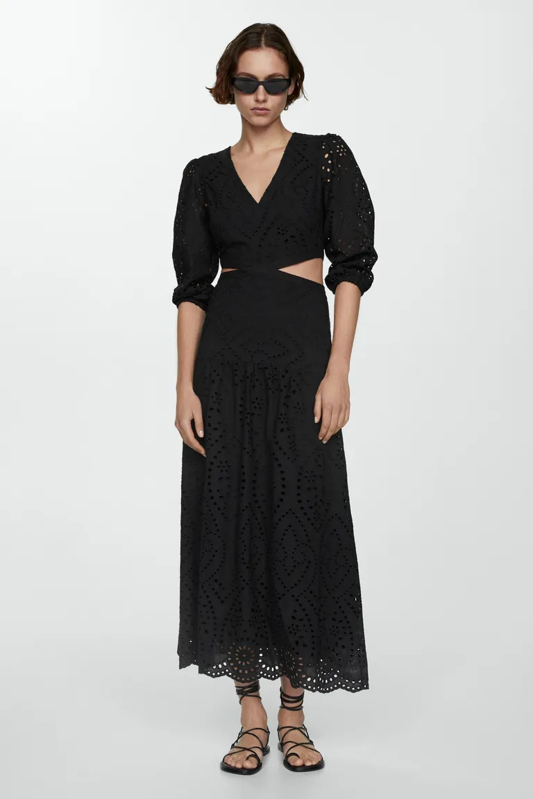 Vestido bordado con aberturas de Mango en Vestidos para argentina