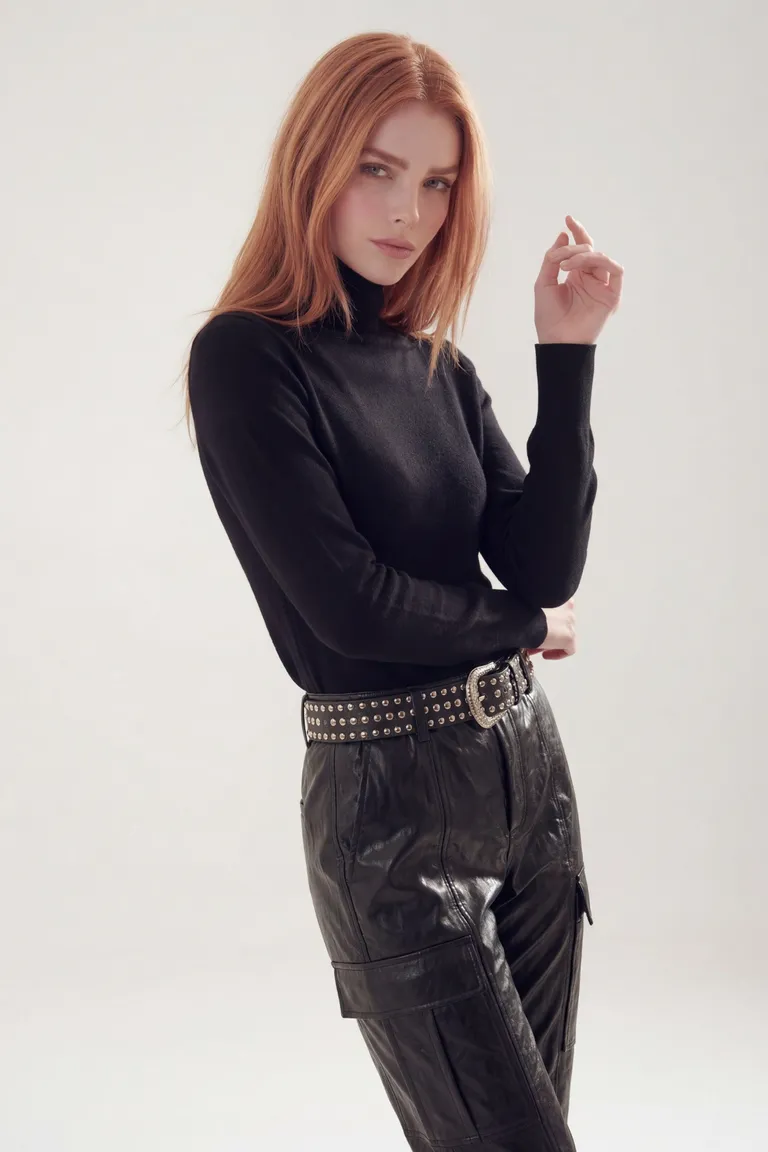 Remera de mangas largas con cuello alto y calce ajustado de Akiabara en Remeras para argentina