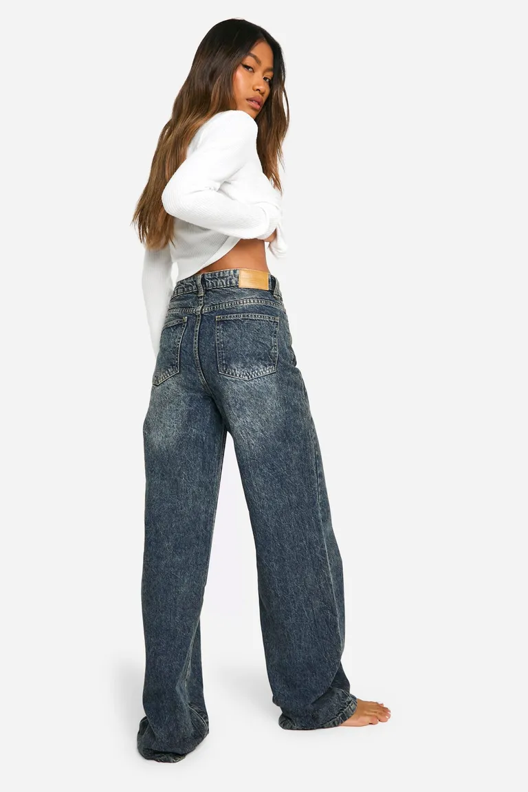 Jean ancho talle alto básico de Boohoo en Pantalones para argentina