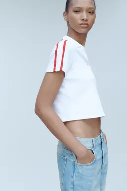 Polo algodón rayas contraste de Mango en Remeras para argentina