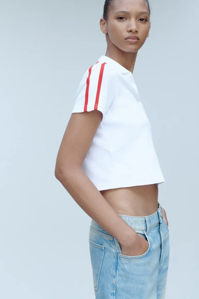 Polo algodón rayas contraste de Mango en Remeras para argentina