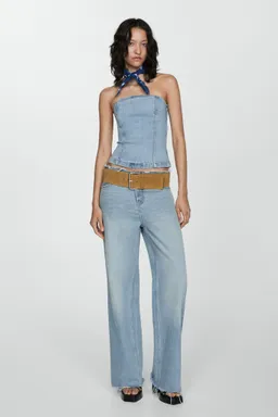 Top denim palabra honor de Mango en Tops para argentina