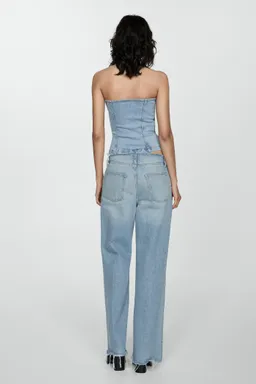 Top denim palabra honor de Mango en Tops para argentina