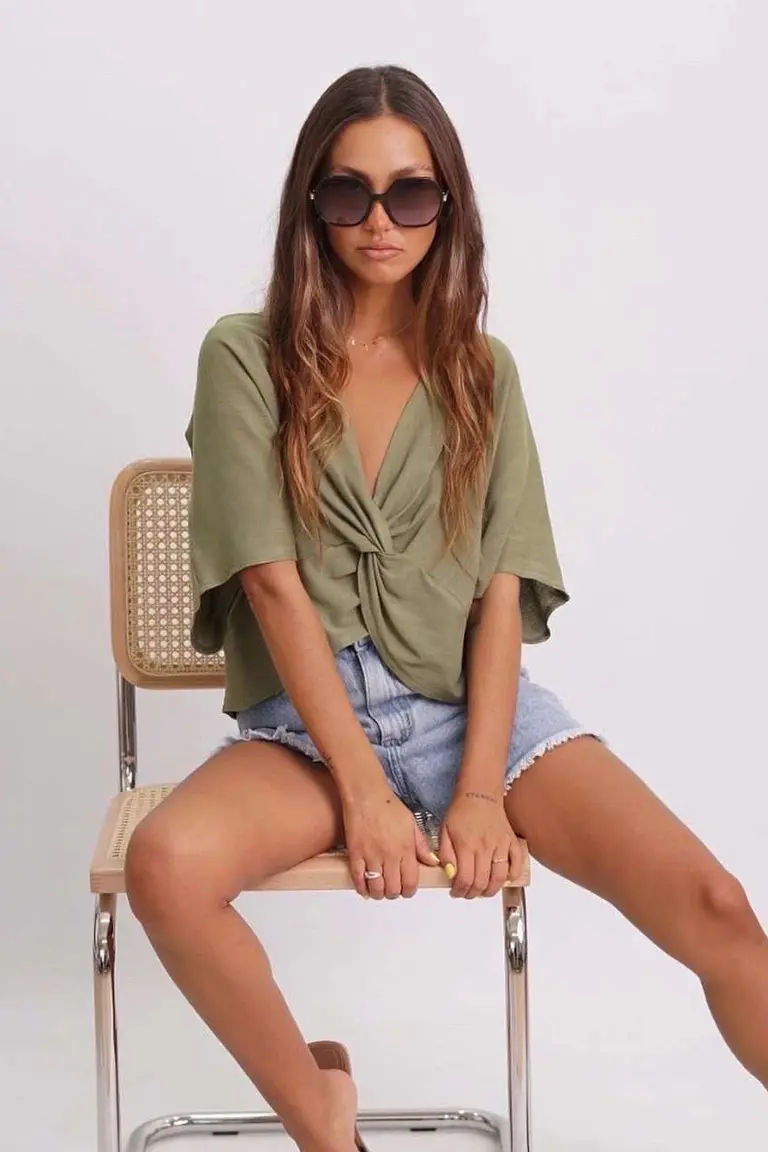 Blusa Cruzada Lino de Hesed en Blusas para argentina