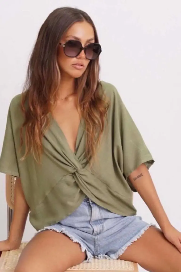 Blusa Cruzada Lino de Hesed en Blusas para argentina