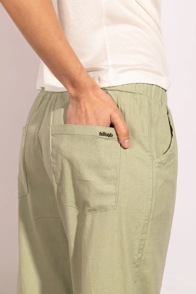 Pantalón de Algodón Holgado con Bolsillos en Tono Beige de Indiastyle en Pantalones para argentina