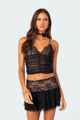 Musculosa espalda tiras mesh encaje de Edikted en Tops para argentina