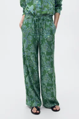 Pantalón lino paisley de Mango en Pantalones para argentina