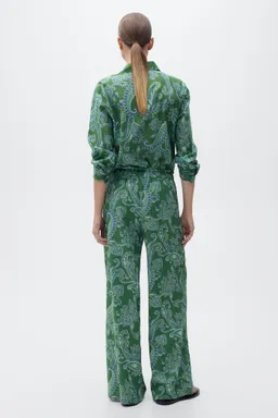 Pantalón lino paisley de Mango en Pantalones para argentina