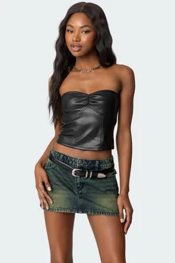 Top strapless cuero sintético myleigh de Edikted en Tops para argentina