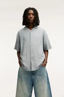 Camisa básica lino corta de Pull&Bear en Camisas para argentina