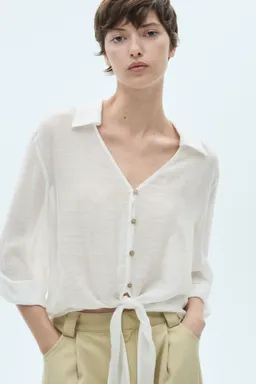 Blusa manga acampanada lazo de Mango en Blusas para argentina