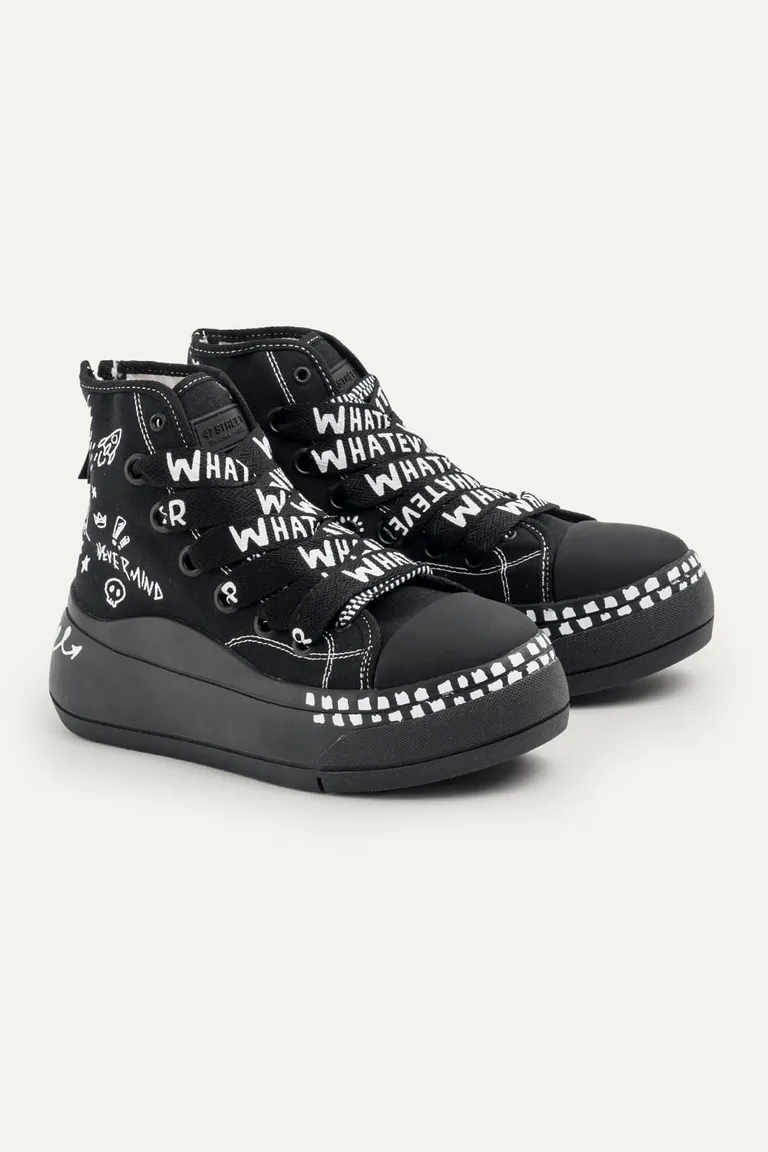 Zapatillas de loneta con diseño gráfico estampado y suela alta para un look de tendencia de 47 Street en Zapatillas para argentina