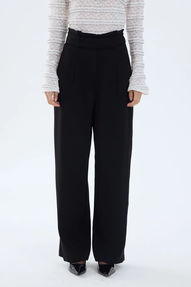 Pantalón sastrero de tiro alto con cinto y pinzas delanteras de Portsaid en Pantalones para argentina