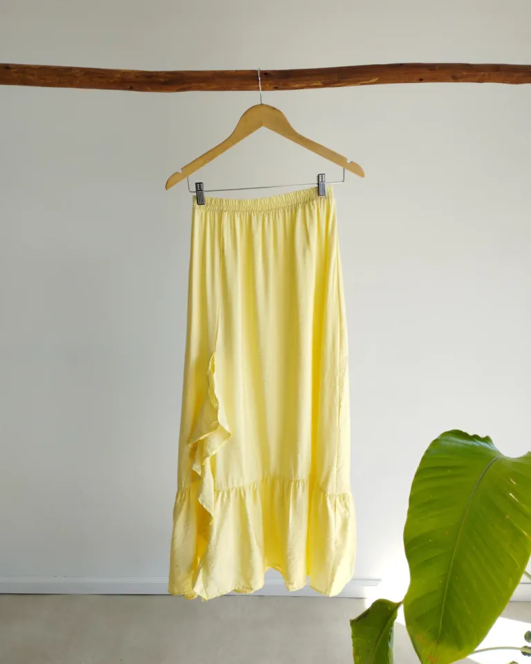 Falda larga de corte amplio en tono amarillo de Lemmon en Faldas para argentina