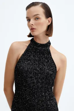 Vestido lentejuelas cuello halter de Mango en Vestidos para argentina