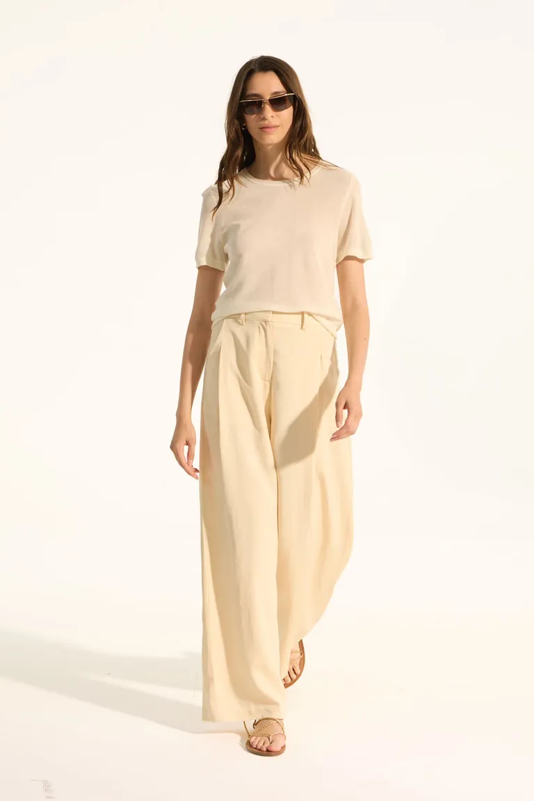 Pantalón de lino y tencel de corte amplio y cómodo para mujer de Portsaid en Pantalones para argentina