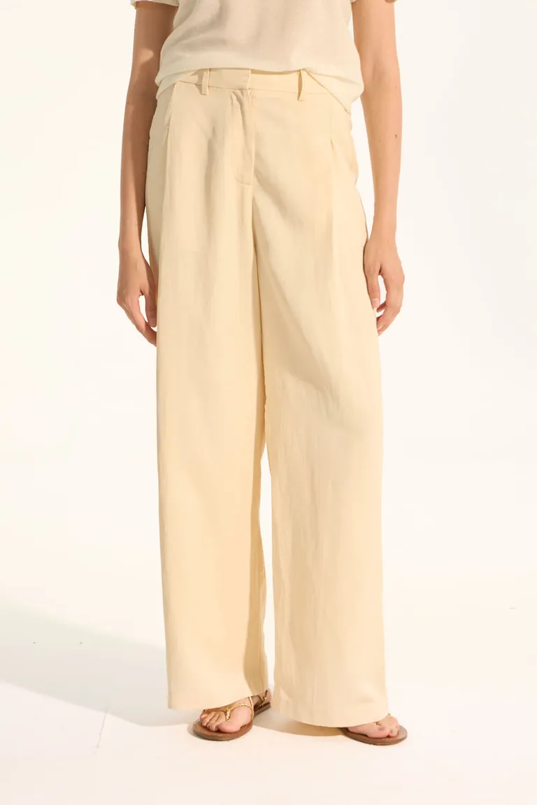 Pantalón de lino y tencel de corte amplio y cómodo para mujer de Portsaid en Pantalones para argentina