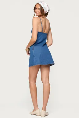 Mini vestido denim recortado maleeka de Edikted en Vestidos para argentina