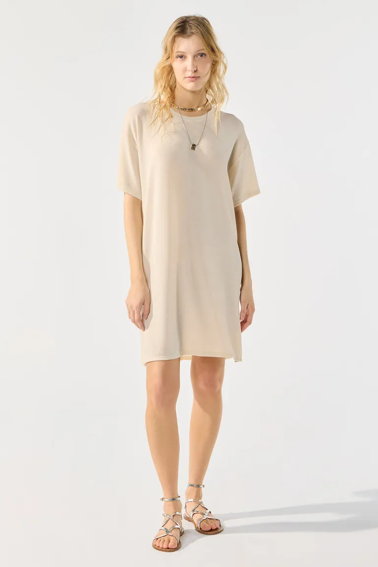 Vestido oversize en jersey con detalles de lurex - Elegante y versátil de Cuesta Blanca en Vestidos para argentina