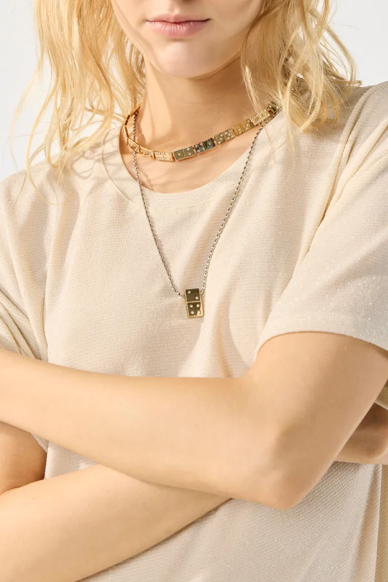 Vestido oversize en jersey con detalles de lurex - Elegante y versátil de Cuesta Blanca en Vestidos para argentina