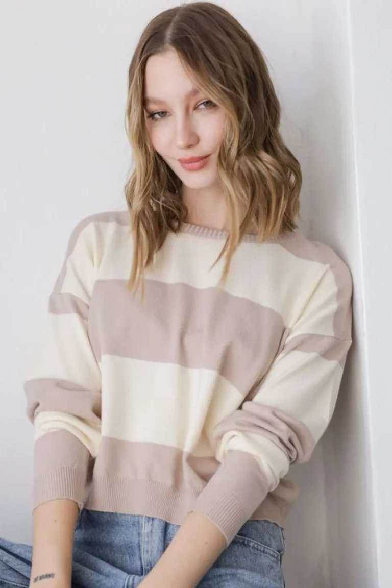 Sweater Rayado Corto de Hesed en Buzos y Sweaters para argentina