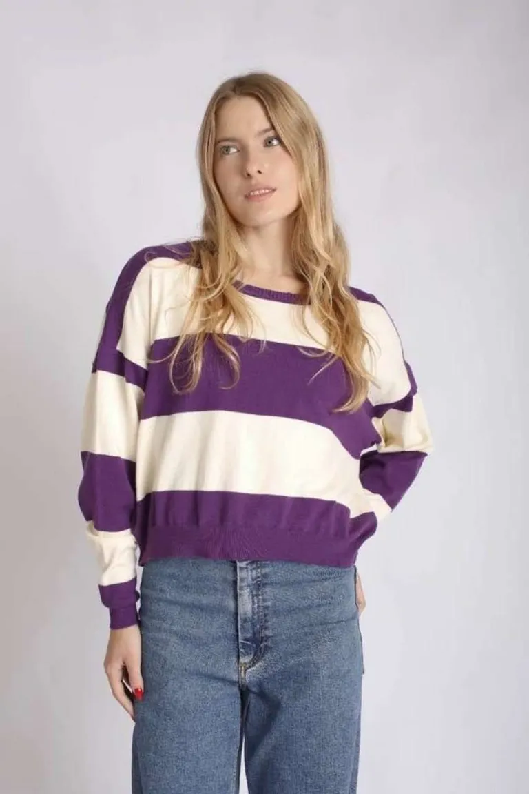Sweater Rayado Corto de Hesed en Buzos y Sweaters para argentina