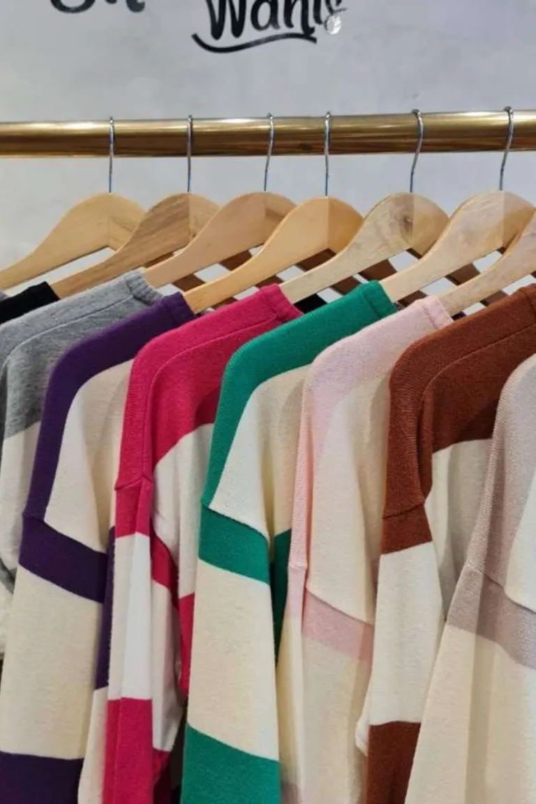 Sweater Rayado Corto de Hesed en Buzos y Sweaters para argentina