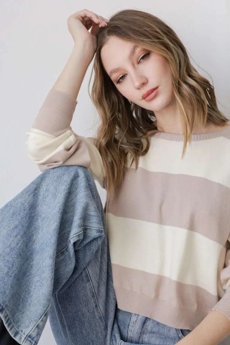 Sweater Rayado Corto de Hesed en Buzos y Sweaters para argentina