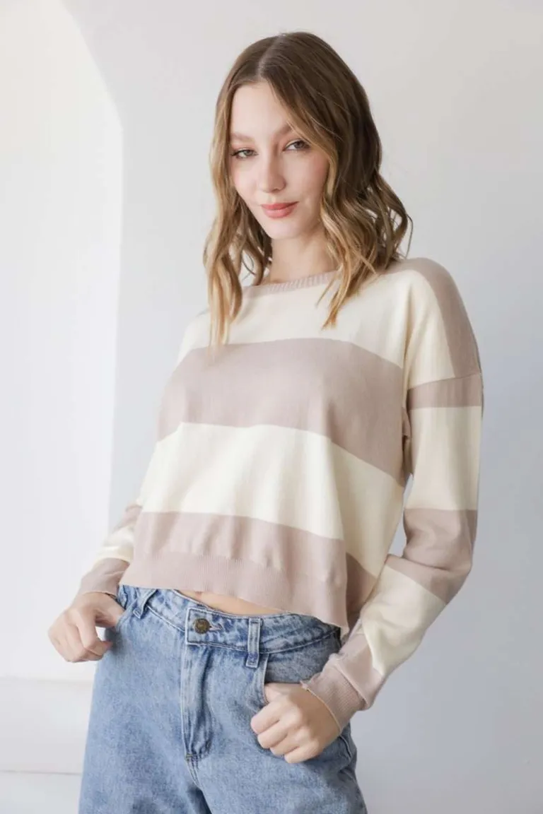 Sweater Rayado Corto de Hesed en Buzos y Sweaters para argentina