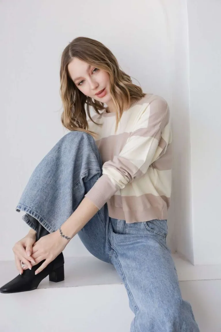 Sweater Rayado Corto de Hesed en Buzos y Sweaters para argentina