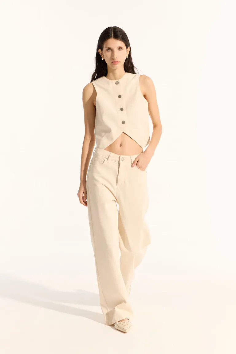 Pantalón ancho de tiro medio en tejido 100% algodón con variedad de lavados de Portsaid en Pantalones para argentina