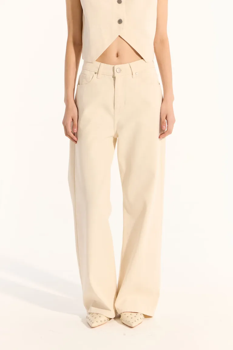 Pantalón ancho de tiro medio en tejido 100% algodón con variedad de lavados de Portsaid en Pantalones para argentina