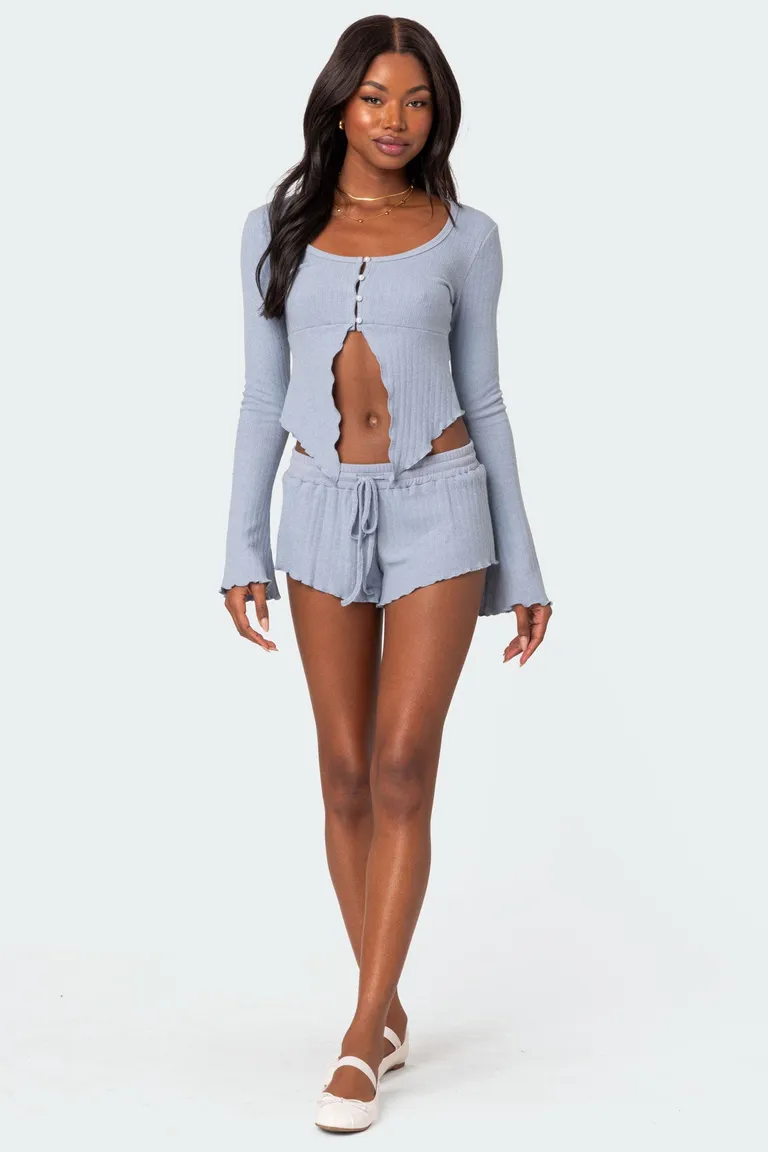 Shorts rib canalé cozy de Edikted en Shorts para argentina