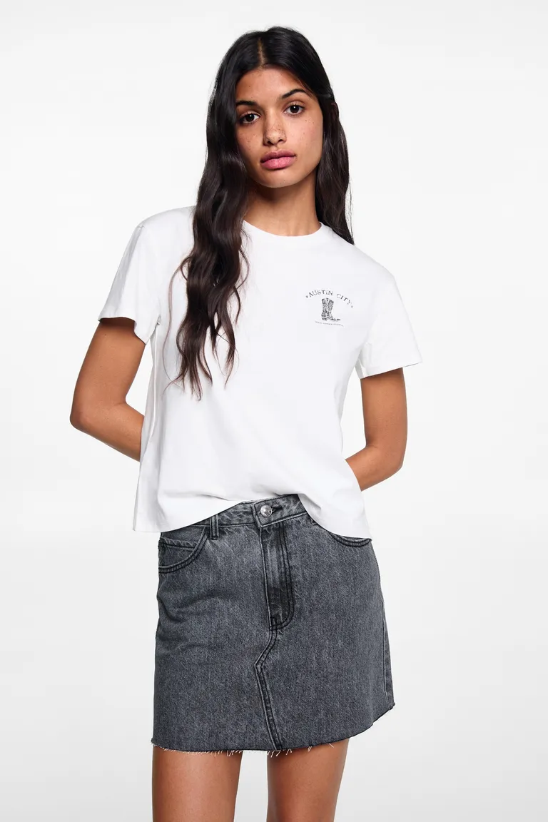 Remera estampada algodón de Mango Teen en Remeras para argentina