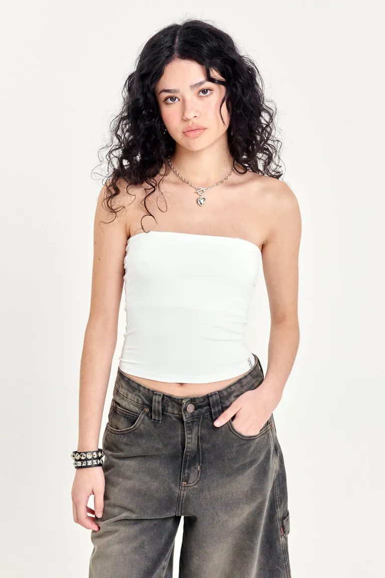 Top strapless de microfibra con forro interno para un ajuste perfecto de 47 Street en Tops para argentina