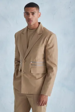 Saco de traje boxy oversized con cierre de Boohooman en Abrigos y Camperas para argentina