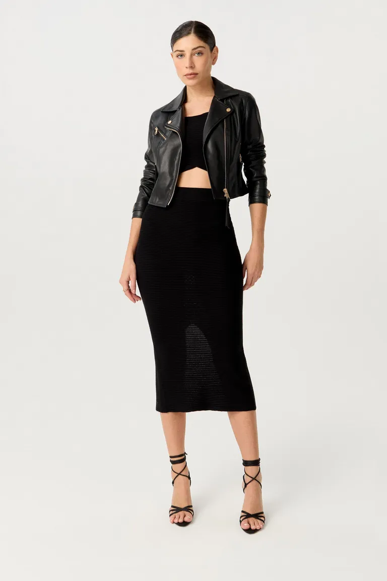 Chaqueta biker de efecto cuero premium con detalles metálicos de Markova en Chaquetas para argentina